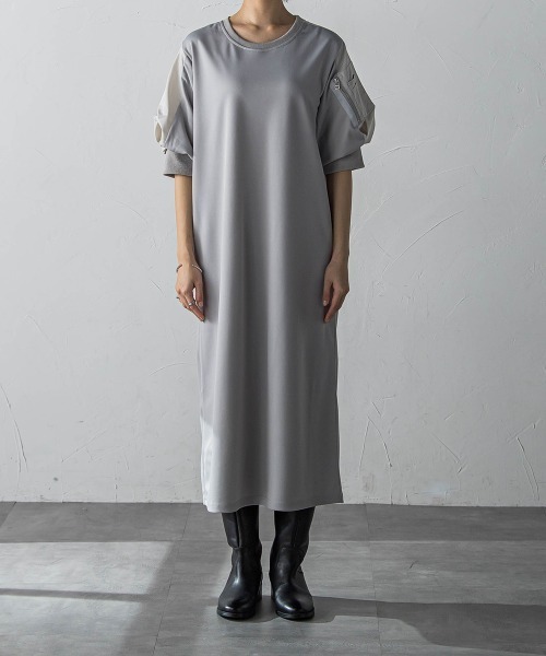 「socolla」 半袖ワンピース M グレー レディース_画像7