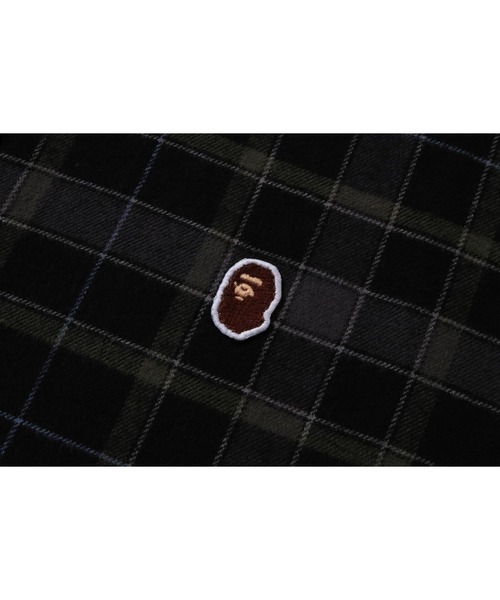 bape a bathing ape ヘビーオンスネルシャツ　チェック　ブラック A BATHING APE（アベイシングエイプ） シャツ ONE POINT FLANNEL CHECK