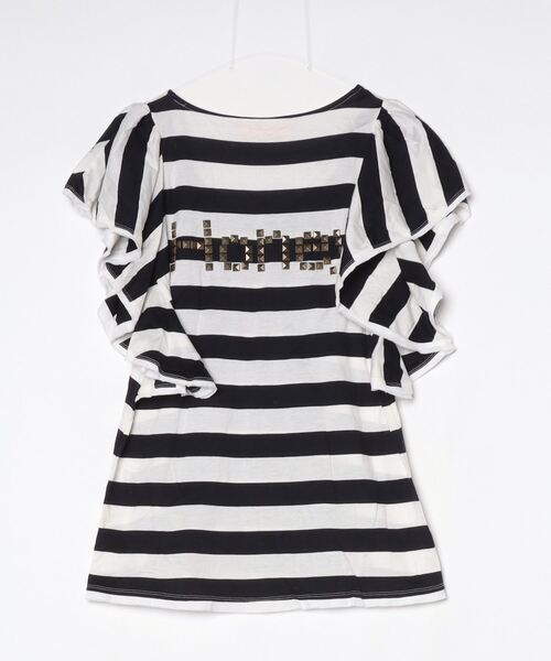 「HONEY MI HONEY」 ボーダー柄半袖カットソー FREE ブラック レディース_画像2