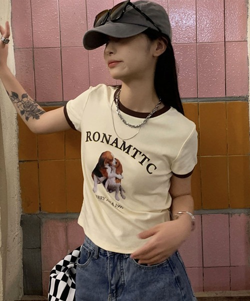 「GLAMOROUS JANE」 半袖Tシャツ FREE アイボリー レディース_画像2