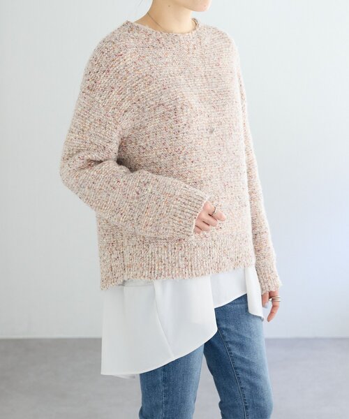 美品 BEARDSLEY ビアズリー カラーMIXヤーンプルオーバー ニット BEARDSLEY（ビアズリー） ニット セーター カラーミックスニット