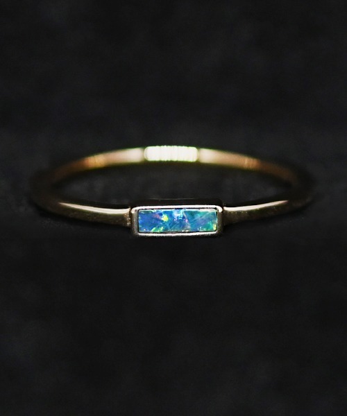 sowi 指輪 リング K10YG オパール×オニキス オーロラ シナジー