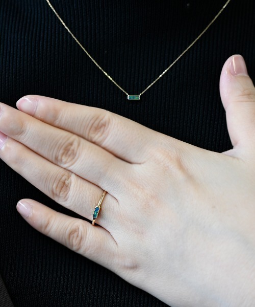 sowi 指輪 リング K10YG オパール×オニキス オーロラ シナジー