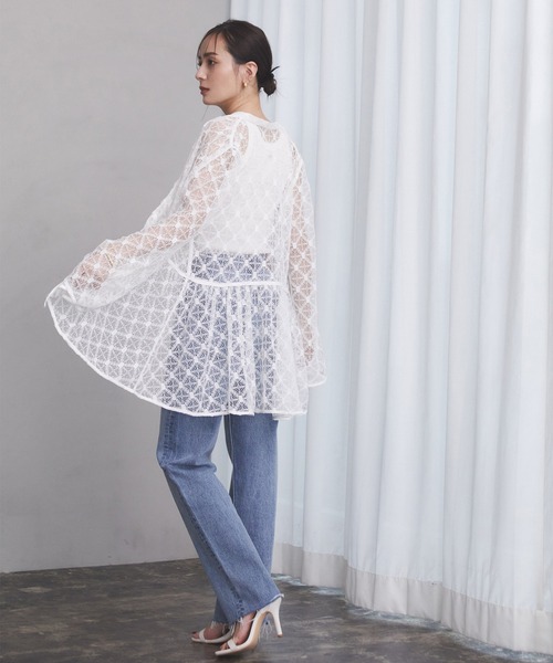 anuans（アニュアンス） 長袖ブラウス FREE ホワイト レディース