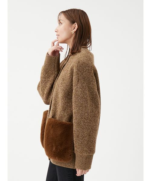 Mila Owen（ミラオーウェン） カーディガン 2WAYファーポケットMIX