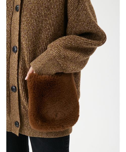 Mila Owen（ミラオーウェン） カーディガン 2WAYファーポケットMIX