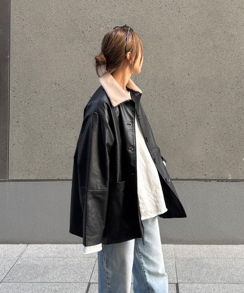 IRENISA イレニサ　24ss レザー　ジャケット　ライダース　ブラック　2 IRENISA イレニサ 24ss レザー ジャケット ライダース ブラック 2