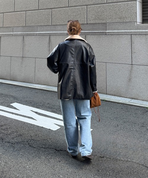 I-SOOK（アイスー） レザージャケット ライダース ボアカラーレザー