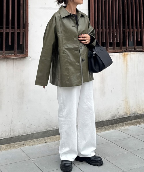 I-SOOK（アイスー） レザージャケット ライダース ボアカラーレザー