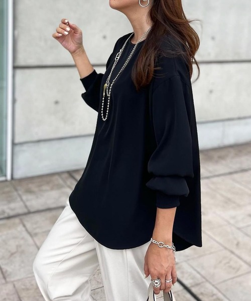 「Emma Taylor」 長袖ブラウス FREE チャコールグレー レディース_画像4