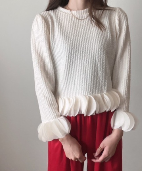 「deux amour」 長袖カットソー FREE アイボリー レディース_画像2