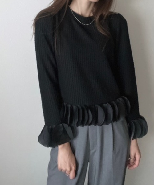 「deux amour」 長袖カットソー FREE アイボリー レディース_画像6