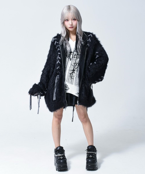 【お値下げしました】REFLEM ダメージニットファーパーカー REFLEM（レフレム）の「『REFLEM/レフレム』ダメージニットファー