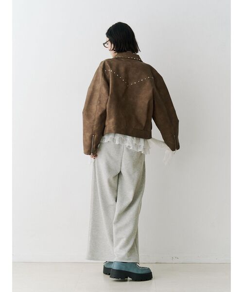 ブルゾン アウター フェイクレザースタッズブルゾン　春服　春アウター レディース | jouetie | 15