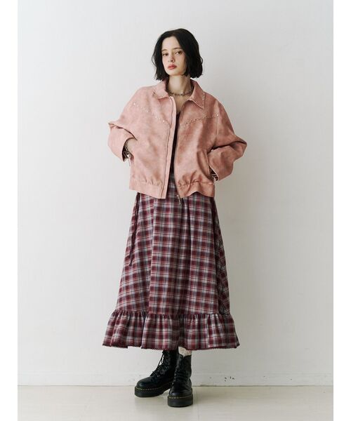 ブルゾン アウター フェイクレザースタッズブルゾン　春服　春アウター レディース | jouetie | 19