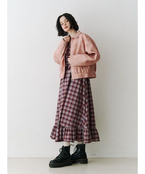 ブルゾン アウター フェイクレザースタッズブルゾン　春服　春アウター レディース | jouetie | 21