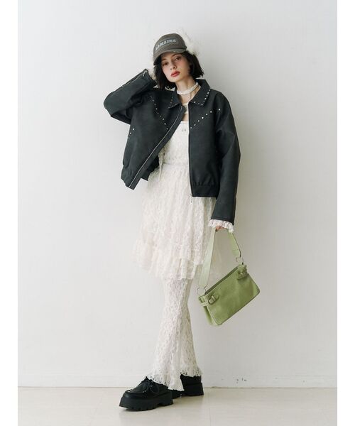 jouetie（ジュエティ） ブルゾン アウター フェイクレザースタッズ