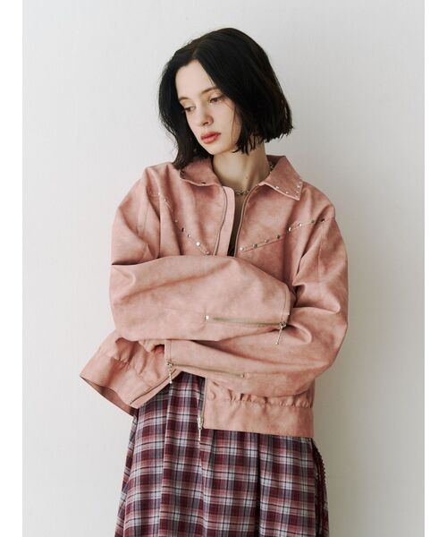 jouetie（ジュエティ） ブルゾン アウター フェイクレザースタッズ