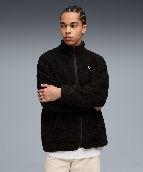 Puma ブラック ソフトシェル ジャケット メンズ PUMA（プーマ） ジャージ メンズ PUMATECH ソフト テック リラックスド