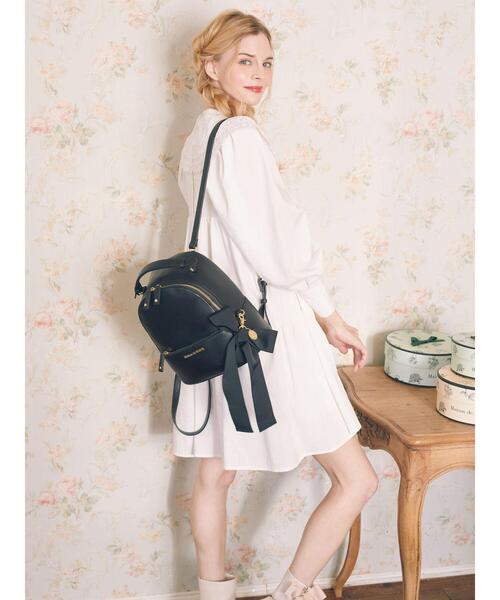 メゾンドフルールプチローブカノン　ポケットに想いを隠すリュック Maison de FLEUR（メゾンドフルール） リュック FREE ブラック