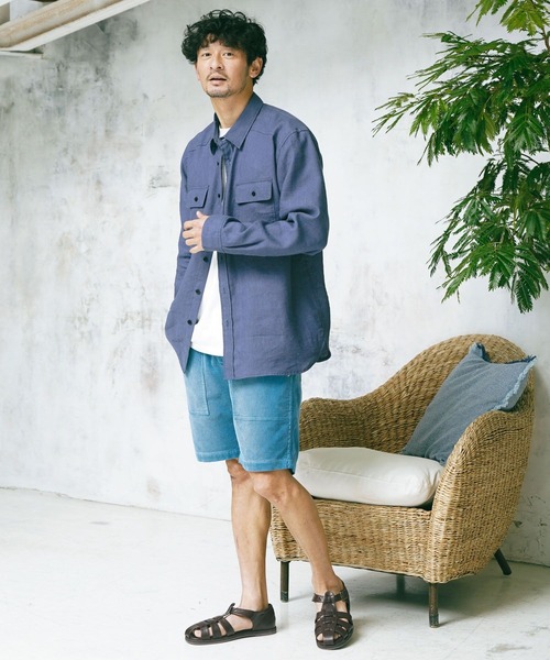 「BAYFLOW」 ハーフパンツ MEDIUM チャコールグレー メンズ_画像7