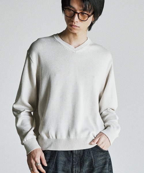 セーター ニット SILK BLEND V-NECK KNIT メンズ レディース | WYM LIDNM | 10