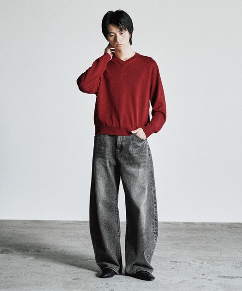 セーター ニット SILK BLEND V-NECK KNIT メンズ レディース | WYM LIDNM | 11