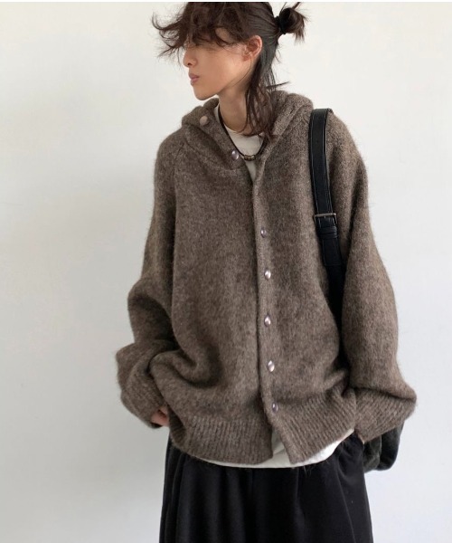 ☆REDYAZEL☆ローゲージニットフードカーデ☆ REDYAZEL（レディアゼル）の「ローゲージニットフードカーディガン