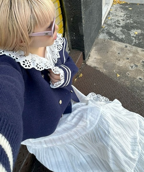 ニット/セーター she tokyo Amelie white Amalie Cable Knit Cardigan – Brandy Melville Europe