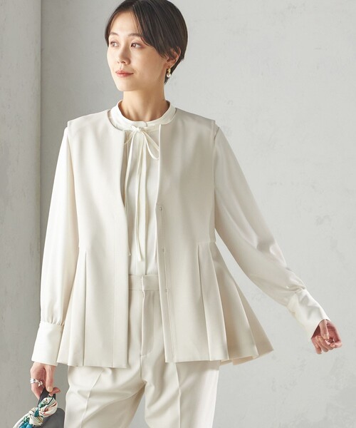 SHIPS（シップス） ベスト ジレ ダブル クロス ジレ オフホワイト