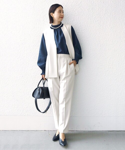 SHIPS（シップス） ベスト ジレ ダブル クロス ジレ オフホワイト