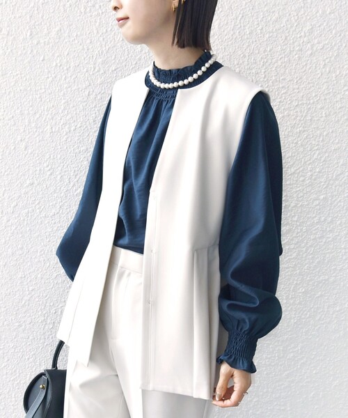 SHIPS（シップス） ベスト ジレ ダブル クロス ジレ オフホワイト