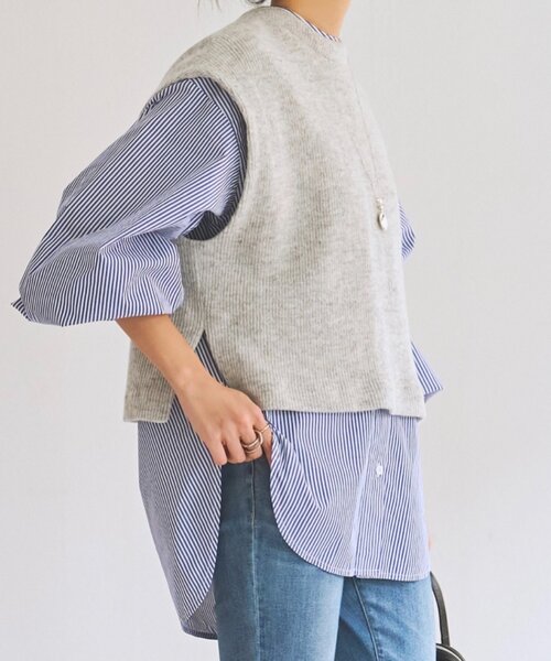 ビアズリー レイヤードジレセットニットシャツ BEARDSLEY（ビアズリー）の「レイヤードジレセットニットシャツ