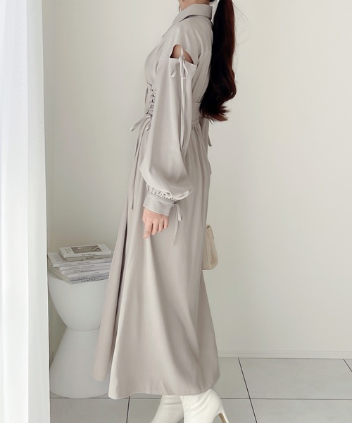 「mily bilet」 長袖ワンピース LARGE ネイビー レディース_画像5