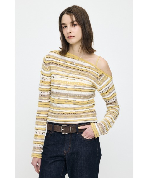 MOUSSY（マウジー） ニット セーター 「26年SS新作」RANDOM STRIPE OFF