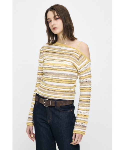 MOUSSY（マウジー） ニット セーター 「26年SS新作」RANDOM STRIPE OFF