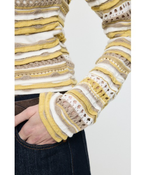 MOUSSY（マウジー） ニット セーター 「26年SS新作」RANDOM STRIPE OFF