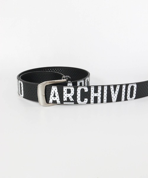 え*ん様 archivio ベルト ブラック シルバー archivio（アルチビオ） ベルト 「MENS」ホールドットロゴベルト