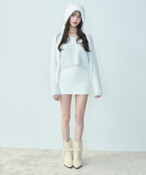 「TITTY&CO.」 長袖ニット FREE アイボリー レディース_画像3