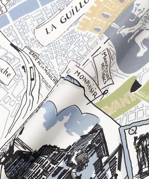 スカーフ バンダナ Atelier TOMORROWLAND CITY MAP シルクスカーフ レディースの画像