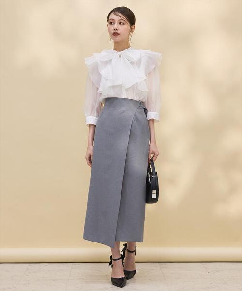 「SWINGLE」 タイトスカート MEDIUM ライトグレー レディース_画像3