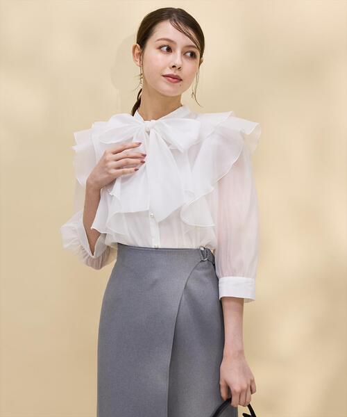 「SWINGLE」 タイトスカート MEDIUM ライトグレー レディース_画像5