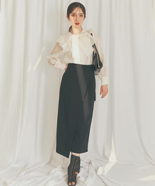 「SWINGLE」 タイトスカート MEDIUM ライトグレー レディース_画像7