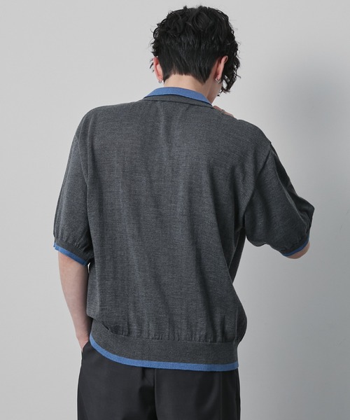 CIYOT ポロシャツ 半袖 「CIYOT」ダブルカラー レイヤード 半袖ニット