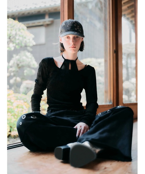 専用No.43 ラルフローレン ベロア ホルターネックトップス tシャツ 「TAJEN:T」SHEER VELOUR HALTERNECK TOPS/シアーベロア