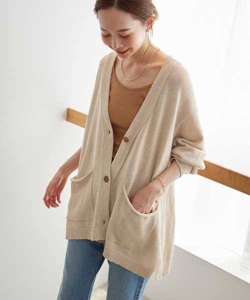 「SLOBE IENA」 ニットカーディガン - ブラウン レディース_画像2