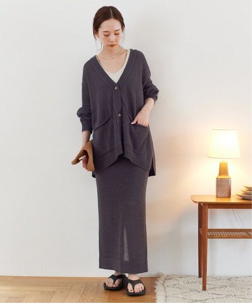 「SLOBE IENA」 ニットカーディガン - ブラウン レディース_画像4