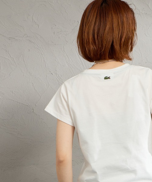 LACOSTE ラコステ　リネン半袖シャツ ロゴ刺繍 ワンポイント ラコステ ビック柄半袖Tシャツ 半袖 Tシャツ メンズ ポロ、Tシャツの