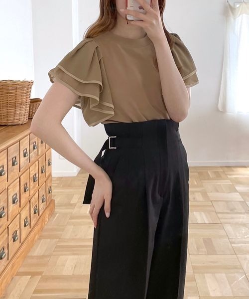 「mysty woman」 半袖Tシャツ FREE オフホワイト レディース_画像3