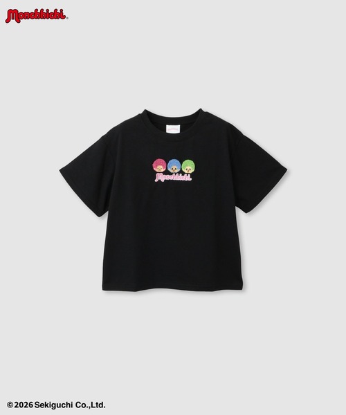 tシャツ 「 Monchhichi / モンチッチ 」サガラ刺繍 クルーネック半袖T
